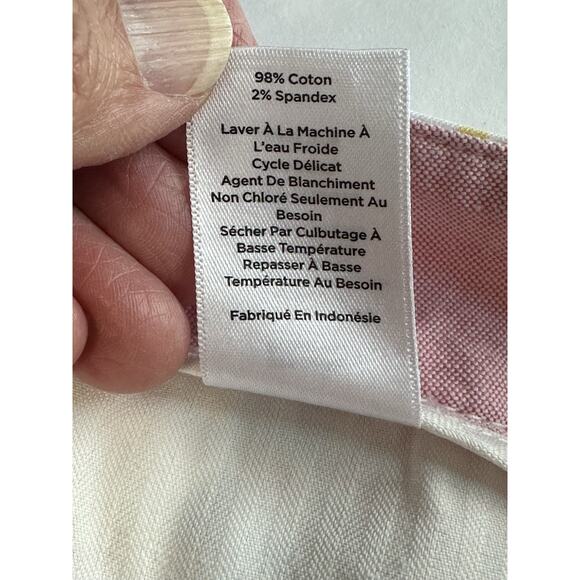 Talbots The Perfect Crop Pants Size 6 Petite Pink White Preppy Feminine - Picture 5 of 15